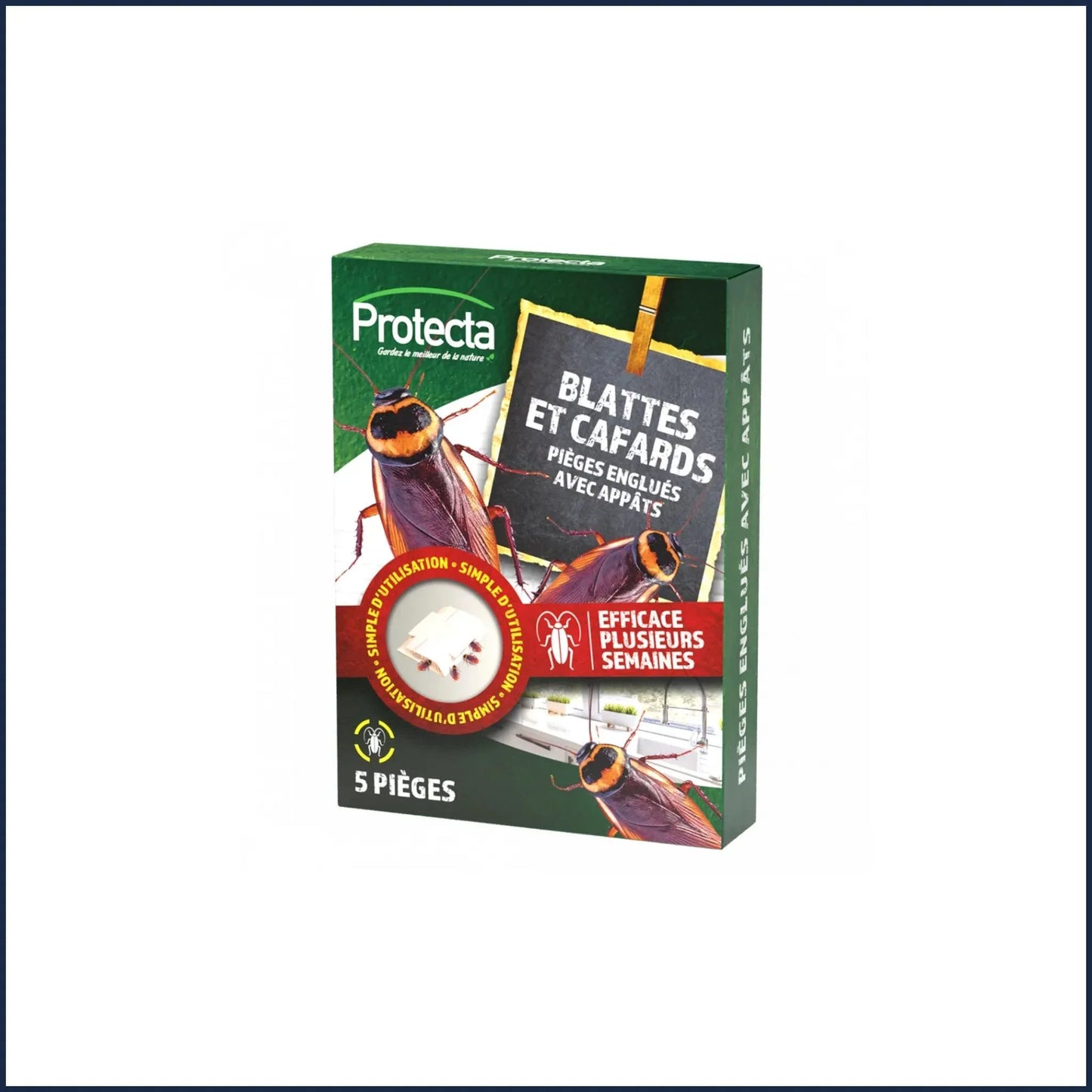 Pièges englués avec appâts blattes et cafards, pièges collants pour capturer et éliminer les cafards et blattes, efficace en prévention ou en traitement contre les insectes - Monsieur Madame Anti Nuisibles