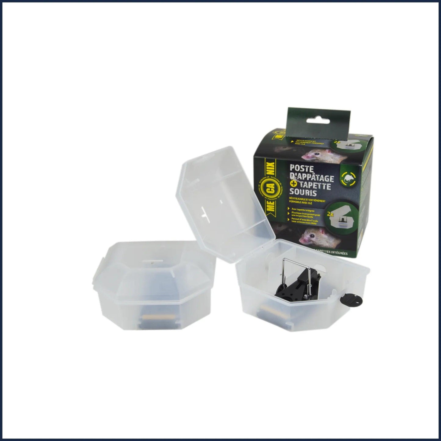 Kit 2 postes d'appâtage souris et tapettes pour éliminer les souris en toute sécurité - Monsieur Madame Anti Nuisibles
